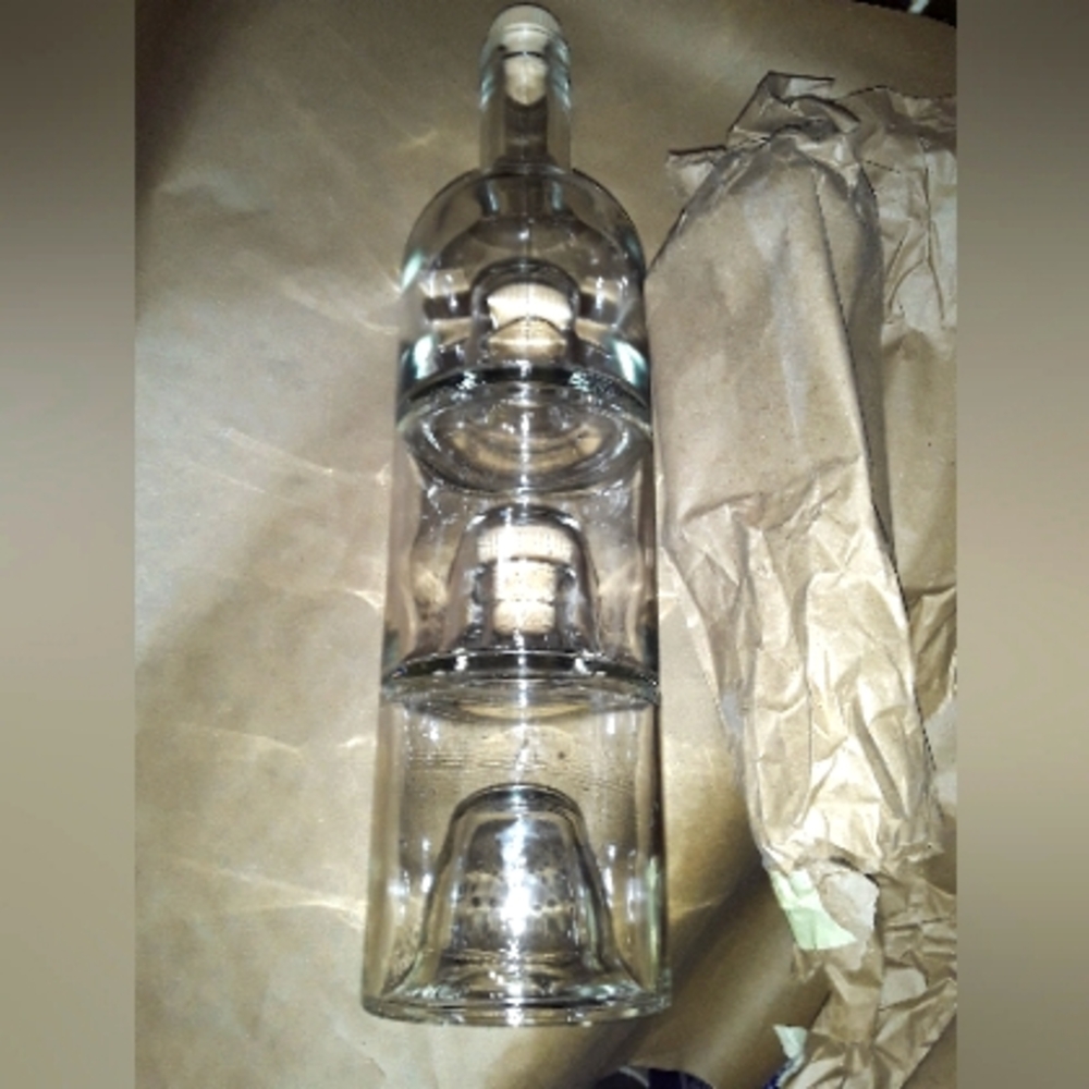 Triple 250ml Stacking glass bottle